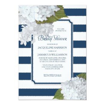 Nautical Navy White Modern Hydrangea Front View
