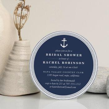 nautical rope braid bridal shower invitation