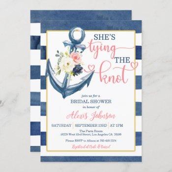 nautical she's tying the knot bridal shower (p/s) invitation