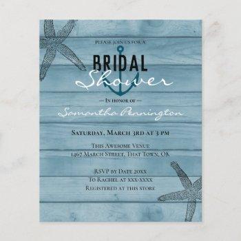 nautical starfish bridal shower budget invitations