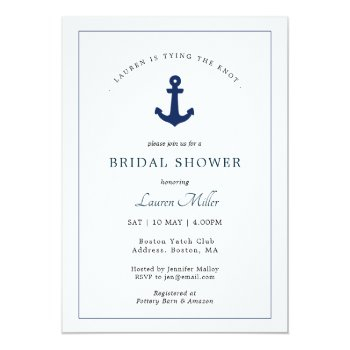 Navy And White Anchor Nautical Front View