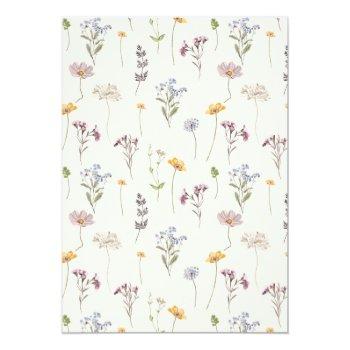 Navy Spring Wildflower Meadow Bridal Shower Thank You Card Front View