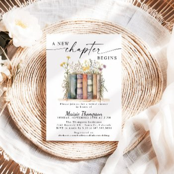 new chapter begins, storybook bridal shower invitation