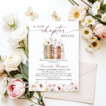 new chapter begins, storybook bridal shower invitation