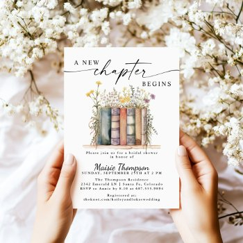 new chapter begins, storybook bridal shower invitation