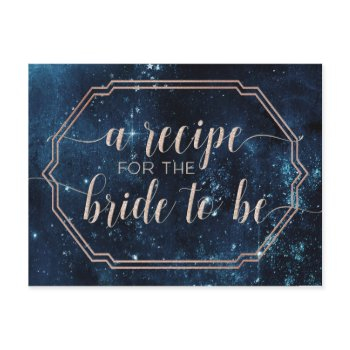 night star sky celestial galaxy bride recipe card