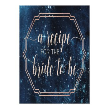 Night Star Sky Celestial Galaxy Bride Recipe Card Front View