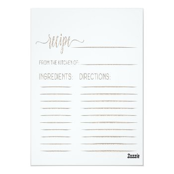 Night Star Sky Celestial Galaxy Bride Recipe Card Front View