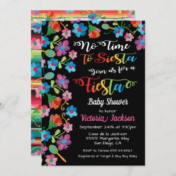 no time to siesta mexican fiesta embroidery invitation