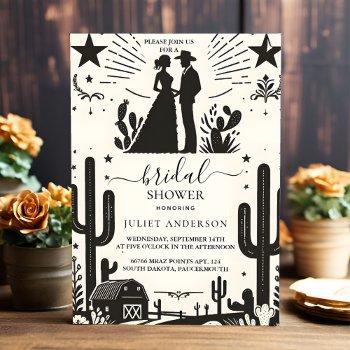 now rodeo retro horse rustic western bridal shower invitation