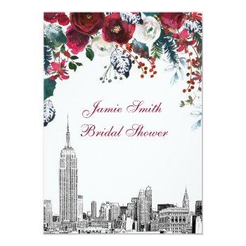 Nyc Skyline Esb Etch Burg Grn Floral Front View