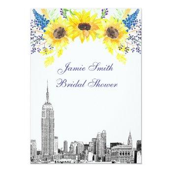 Nyc Skyline Esb Etch Sunflower #2 Front View
