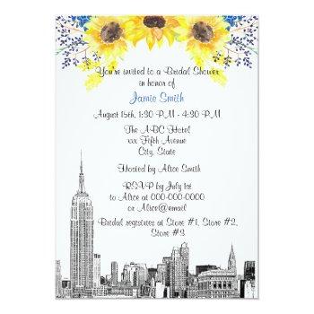 Nyc Skyline Esb Etch Sunflower #2 Front View