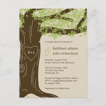 oak tree couple shower invitation postcard