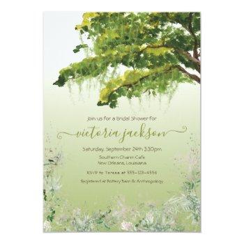 Oak Tree Spanish Moss Floral Southern Charm Invita Invitation Front View