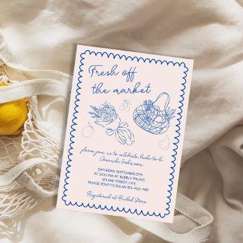 off the market hand drawn bridal shower invitation