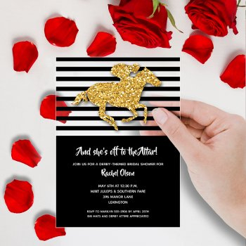 off to the altar derby horse bridal shower acrylic invitations