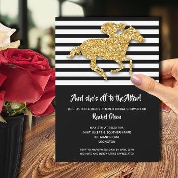 off to the altar derby horse bridal shower invitation