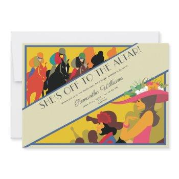 off to the altar horse racing derby bridal shower  invitation