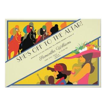 Off To The Altar Horse Racing Derby Bridal Shower Invitation Front View
