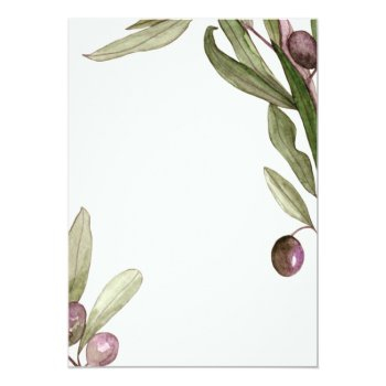Olive Watercolor Foliage Bridal Shower Invite Front View