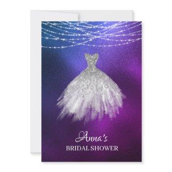 *~* ombre glitter bridal shower gown bridal dress invitation