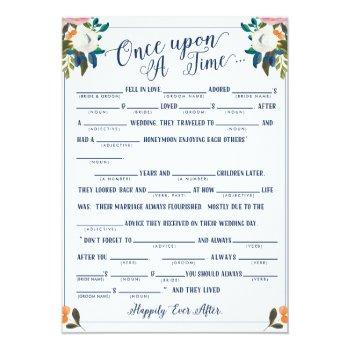 Once Upon A Time Love Story Bridal Libs Game Invitation Front View