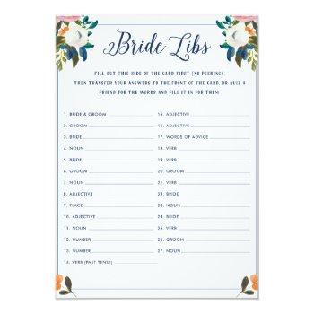 Once Upon A Time Love Story Bridal Libs Game Invitation Front View