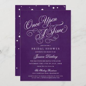 once upon a time shower invitations royal purple