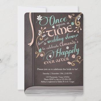 once upon a time storybook wedding shower pink invitation