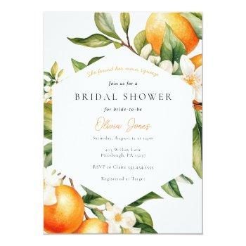 Orange Bridal Shower Main Squeeze Invitation Front View