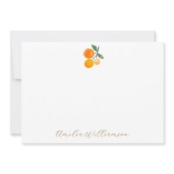 orange citrus watercolor bridal shower custom thank you card