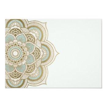 Ornate Gold Teal Mandala Couples Shower Invite Front View