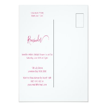 Outline Bold Reminder Rsvp Invitation Postcard Front View