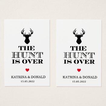 pack of 100  no hole the hunt is over rustic tags