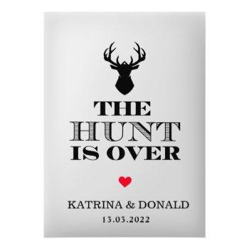 Pack Of 100 No Hole The Hunt Is Over Rustic Tags Front View