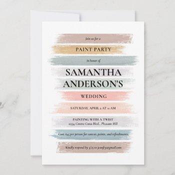 paint and sip bridal shower invitation