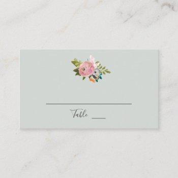 painted floral wedding place card