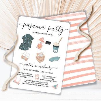 pajama party bridal shower lingerie  invitation