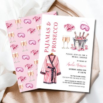 pajama pj & prosecco party slumber bridal shower invitation