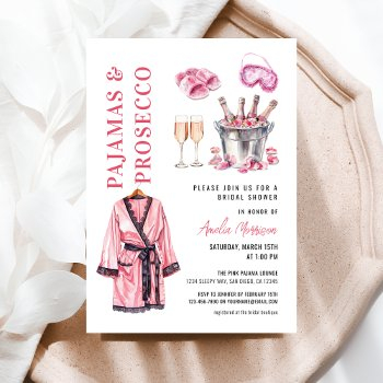 pajama pj & prosecco party slumber bridal shower invitation