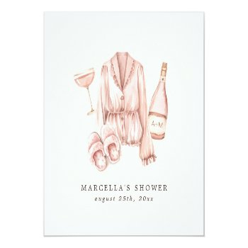 Pajamas & Prosecco Bridal Shower Bachelorette Square Paper Coaster Front View