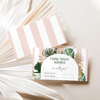 palm beach pink stripe how many kisses bridal game enclosure card