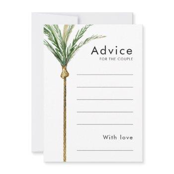 palm tree destination wedding advice card