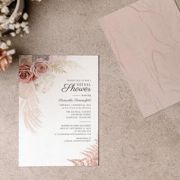 pampas grass terracotta bridal shower invitation