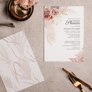 pampas grass terracotta bridal shower invitation