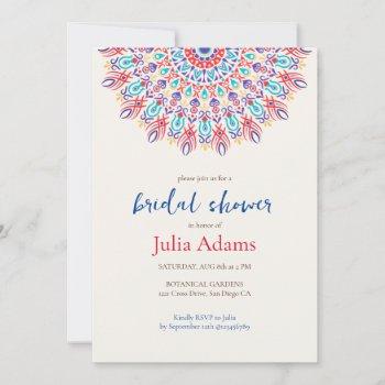 pampas mandala bridal shower invitation