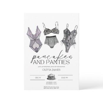 pancakes and panties lingerie bridal shower  invitation