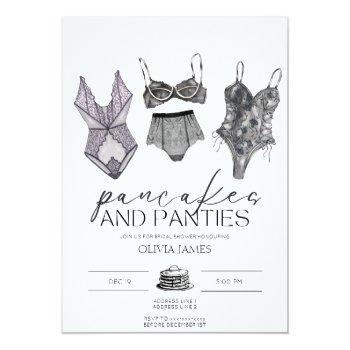 Pancakes And Panties Lingerie Bridal Shower  Invitation Front View