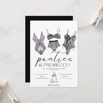 panties and prosecco lingerie bridal shower  invitation